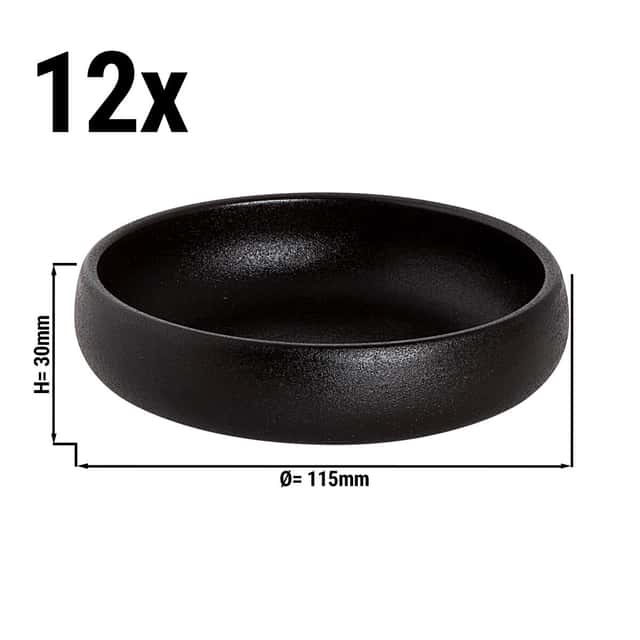 (12 Stück) UNIVERSE - Schale Maastricht - 20 cl - Ø 11,5 cm - Schwarz