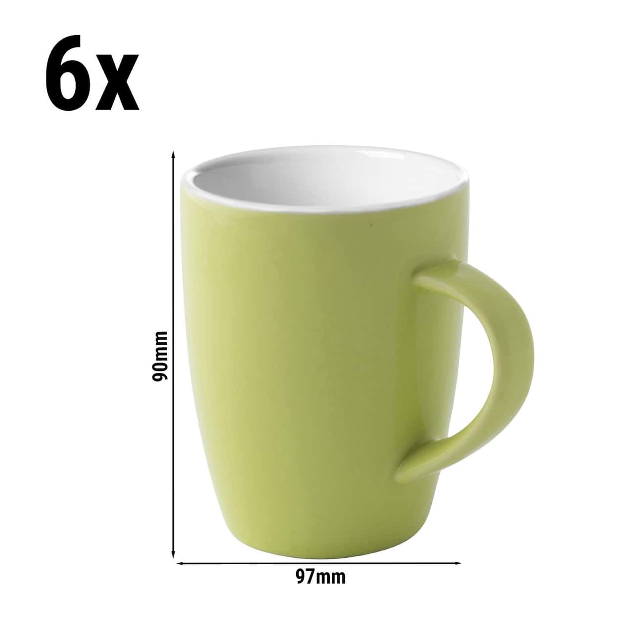 (6 Stück) COLORS - Kaffeetasse - 180ml - Lime