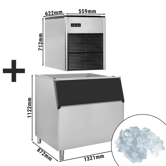 Eiswürfelbereiter - Nugget - 335 kg / 24h - inkl. Eisvorratsbehälter