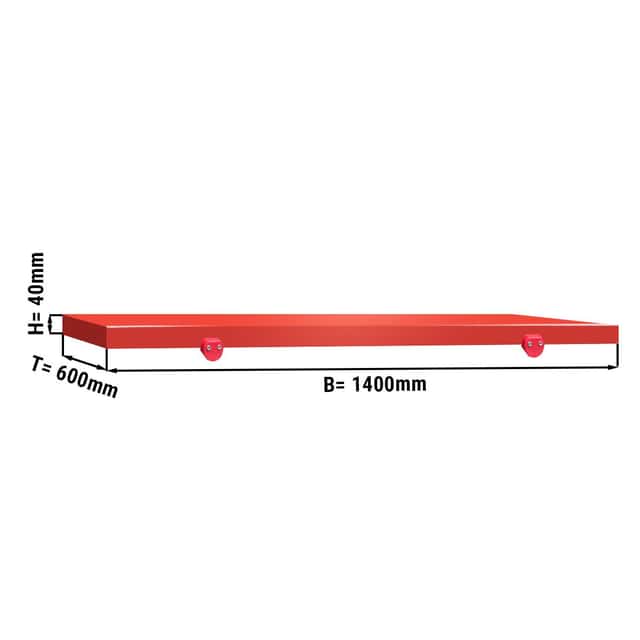 Schneideplatte für Arbeitstisch - 1400x600mm - Rot