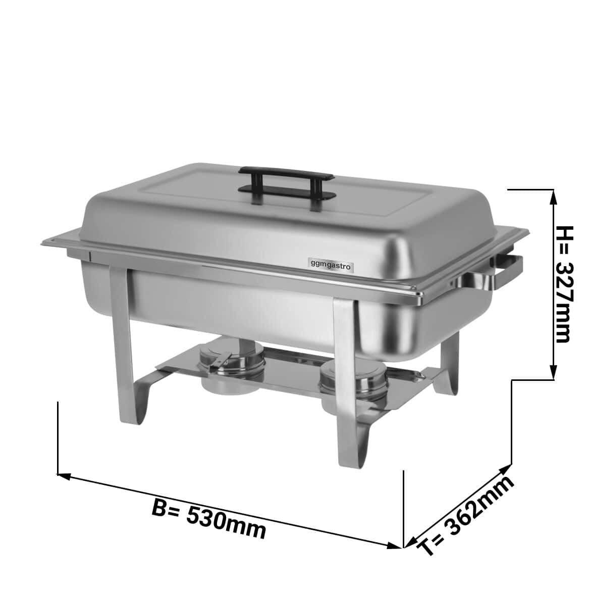 Chafing Dish - GN 1/1 - mit Deckel & Edelstahl-Beinen