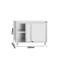 Stainless steel work cabinet ECO - 1000x600mm - with sliding door