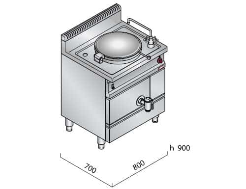 Gas Kochkessel - 55 Liter - 15,5 kW - Direkte Beheizung