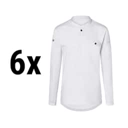 (6 Stück) KARLOWSKY | Langarm Herren Arbeitsshirt Performance - Weiß - Größe: 4XL