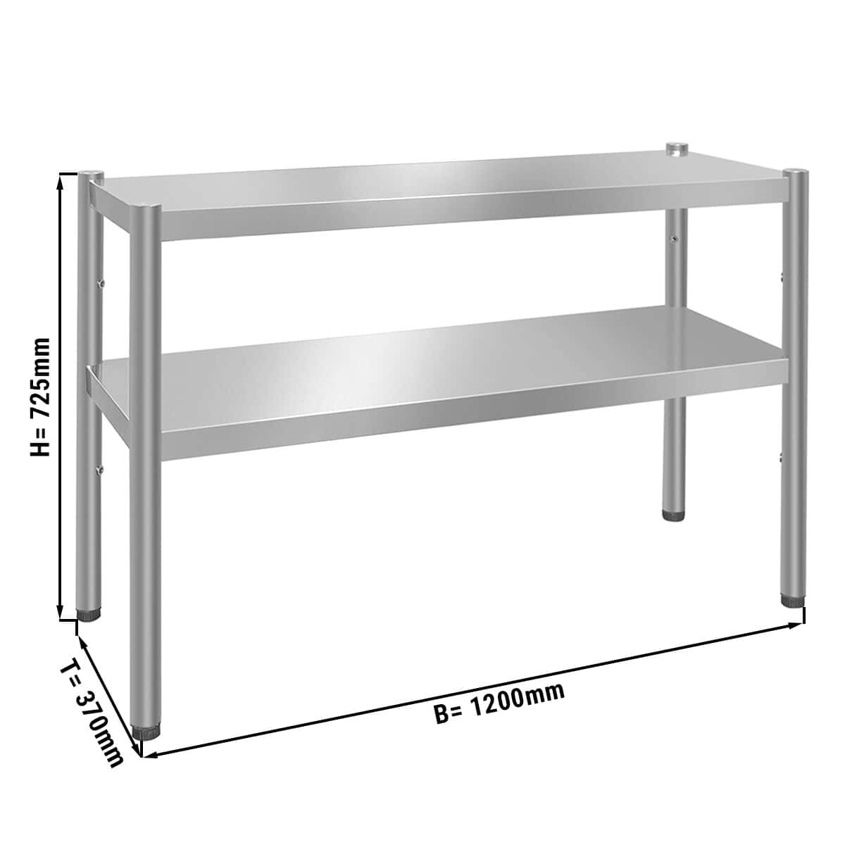 Aufsatzbord PREMIUM - 1200x370mm - mit 2 Etagen 0,7 m hoch