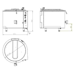 Elektro Kochkessel - 300 Liter - 27 kW - Indirekte Beheizung