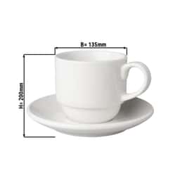 (6 pieces) Coffee cups + saucers Mammoet - 20 cl - White