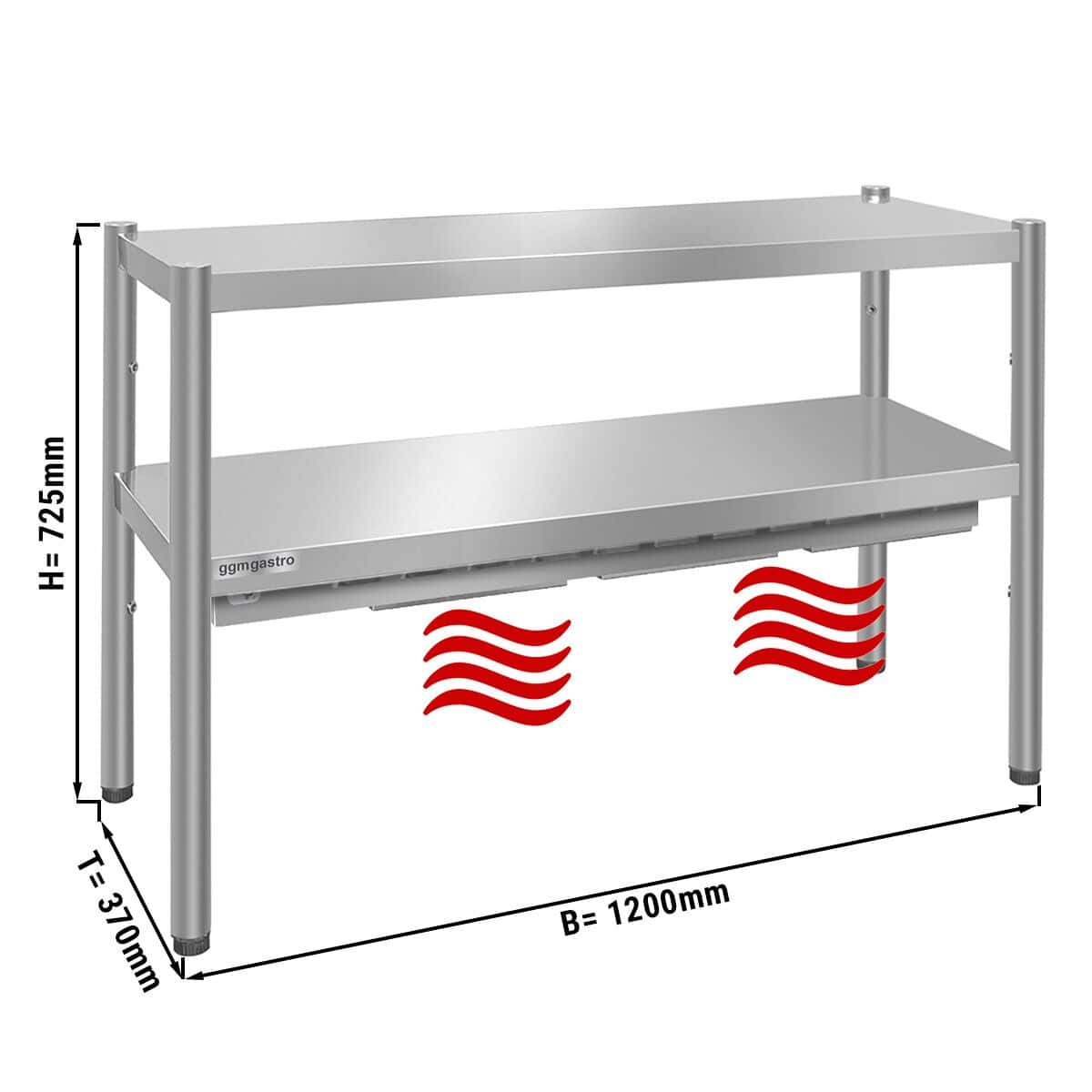 Wärmebrücke PREMIUM - 1200x370mm - mit 2 Etagen - Höhe: 725mm