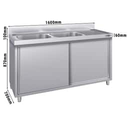 Spülschrank ECO - 1600x700mm - mit 2 Becken links