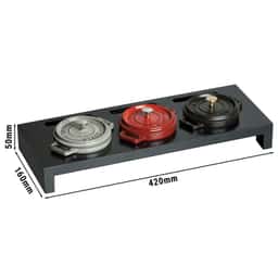 STAUB | SPECIALITIES - Servierbrett für 3 Mini-Cocottes - 420x160mm - Fiberholz - Schwarz