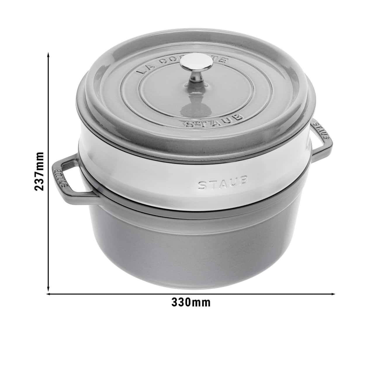 STAUB | LA COCOTTE - Cocotte mit Dämpfeinsatz - Ø 260mm - Gusseisen - Graphit-Grau