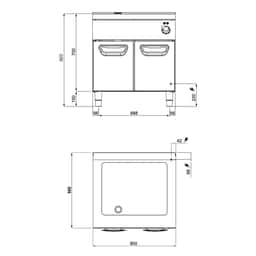 Elektrická multifunkční fritéza - 9,6 kW - 24L 