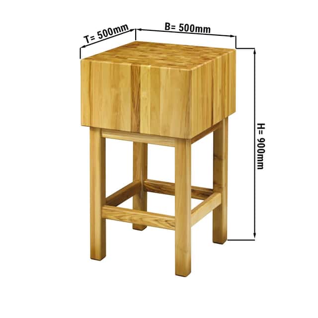 Hackblock aus Akazienholz - 500x500mm