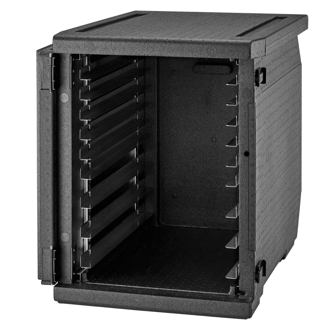 CAMBRO | CAM GOBOX® - Frontloader - EN 60x40 - mit 2er Set Edelstahlschienen - Schwarz