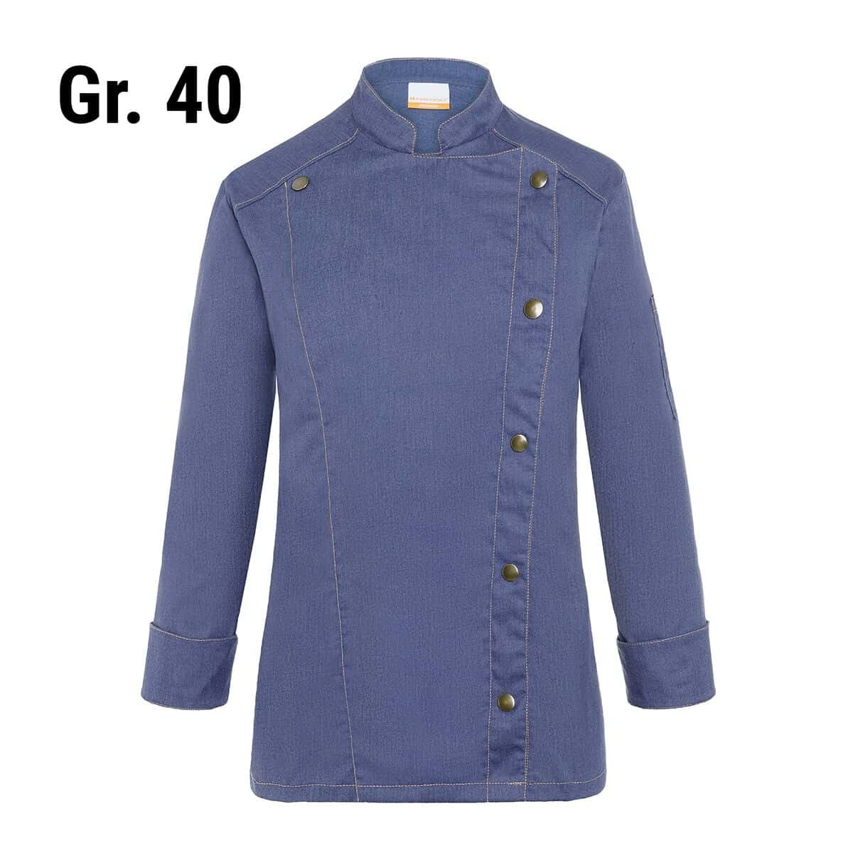 KARLOWSKY | Damenkochjacke Jeans-Style - Vintage Blue - Größe: 40