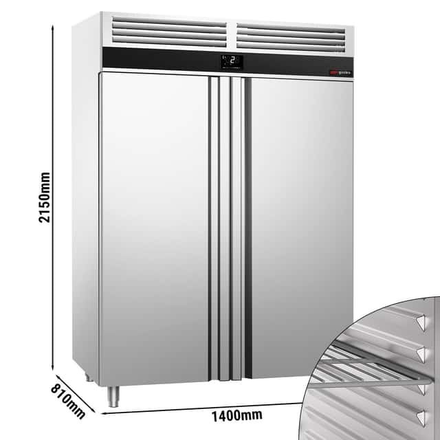 Kühlschrank Edelstahl PREMIUM - GN 2/1 - 1400 Liter - mit 2 Türen