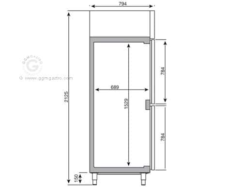 Kühlschrank Edelstahl PREMIUM PLUS - GN 2/1 - 560 Liter - mit 2 Halbtüren