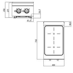 Induktionsherd - 7 kW - 2 Kochfelder