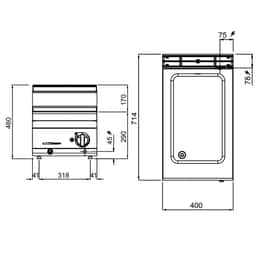 Elektro Bain-Marie - 1,2 kW - 1x GN 1/1