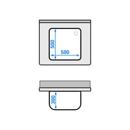 Spülschrank ECO - 800x700mm - mit 1 Becken