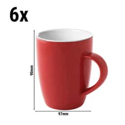 (6 Stück) COLORS - Kaffeetasse - 180ml - Rot