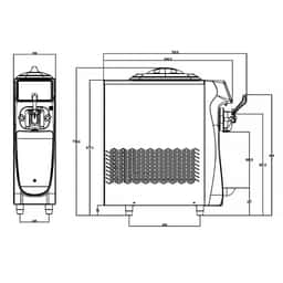 Softeismaschine - 16 Liter/h - 1,15 kW - mit Display