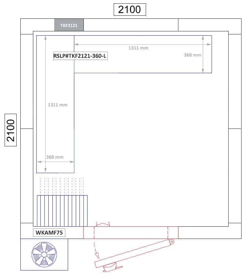 Regalset Aluminium (Eloxiert) - L-Form links - Bautiefe: 360 mm