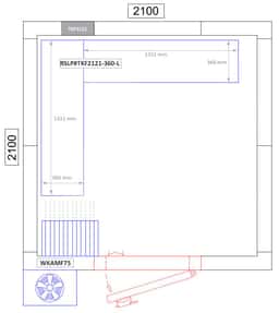 Regalset Aluminium (Eloxiert) - L-Form links - Bautiefe: 360 mm