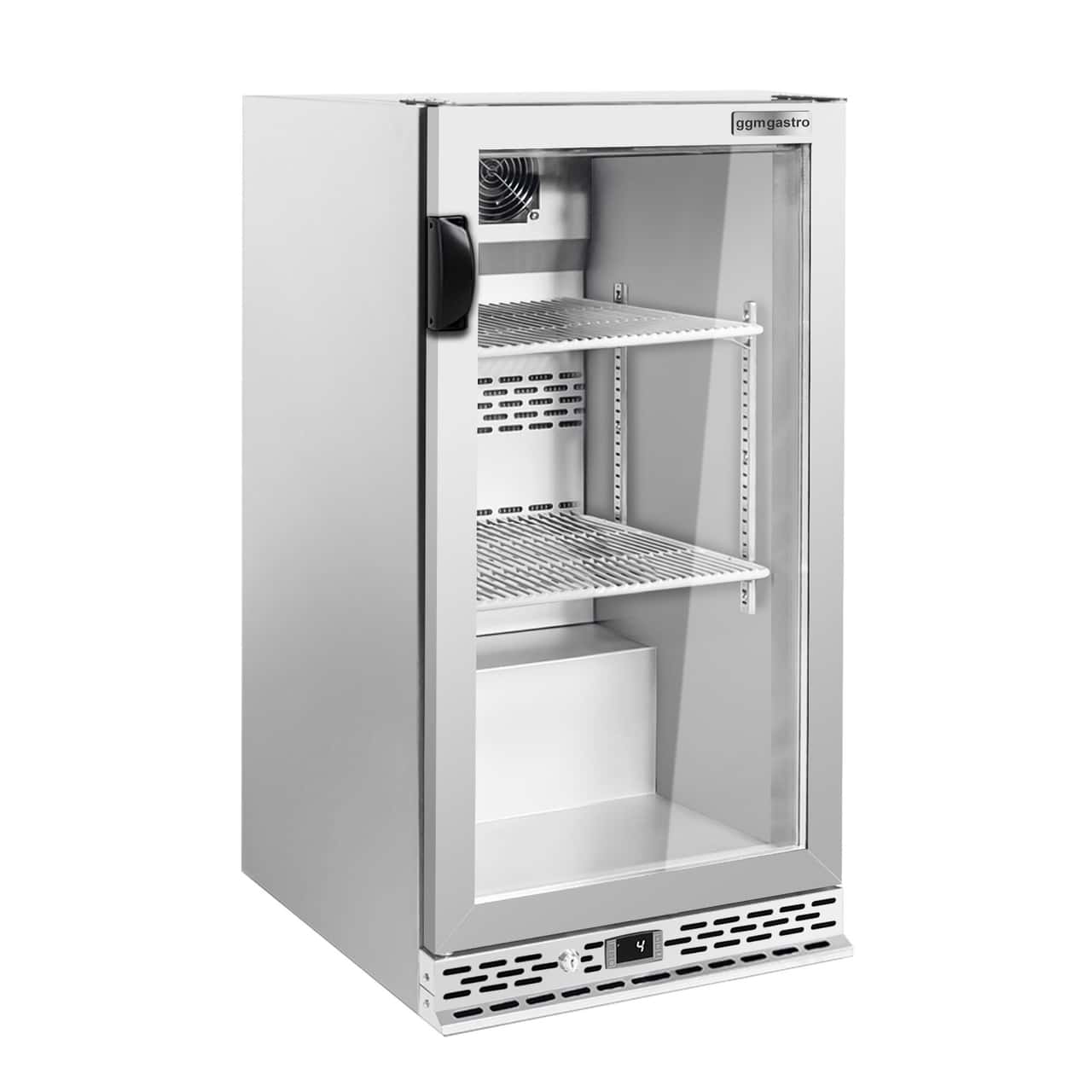 Barkühlschrank - 600mm - 140 Liter - mit 1 Glasflügeltür - Edelstahl