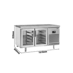 Bäckereikühltisch Premium PLUS - 1618x800mm - 2 Glastüren & Granitarbeitsplatte