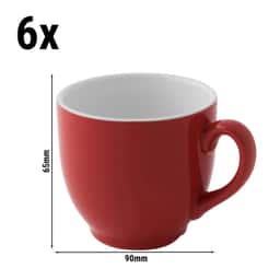 (6 Stück) COLORS - Kaffeetasse - 140ml - Rot