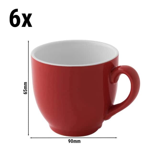 (6 Stück) COLORS - Kaffeetasse - 140ml - Rot