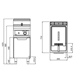 Elektro Fritteuse - 18 Liter - 13,5 kW - Elektronische Steuerung