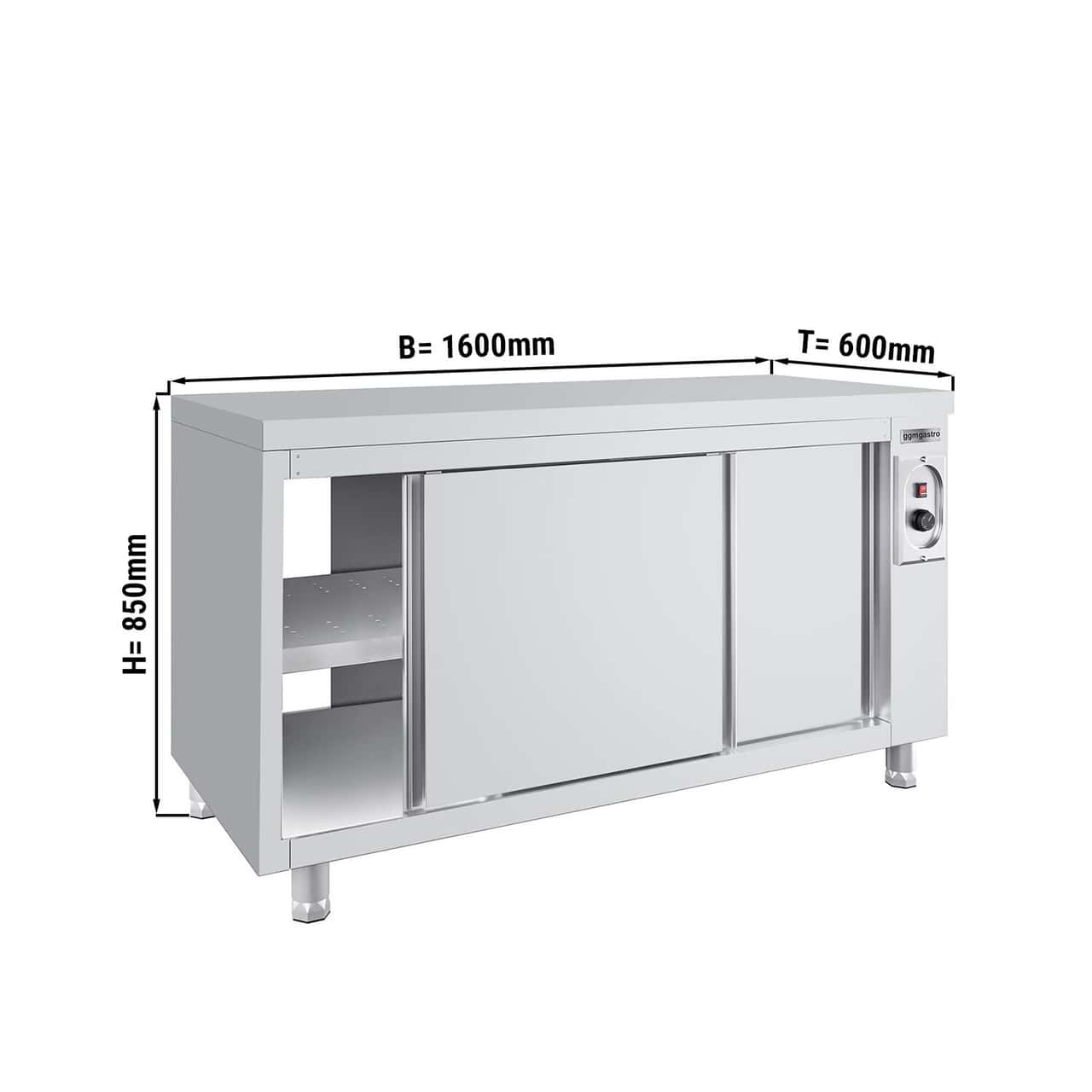 Wärmeschrank ECO - 1600x600mm - mit Durchreiche