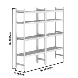 Regalset Aluminium - Bautiefe: 460 mm