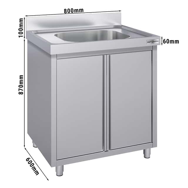 Spülschrank ECO - 800x600mm - mit 1 Becken