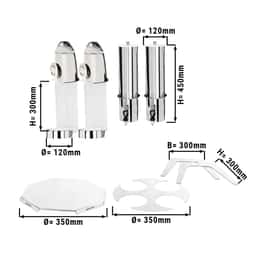 Muesli & cornflakes dispenser - double - rotating - Ø 120mm - silver - rotating dispenser