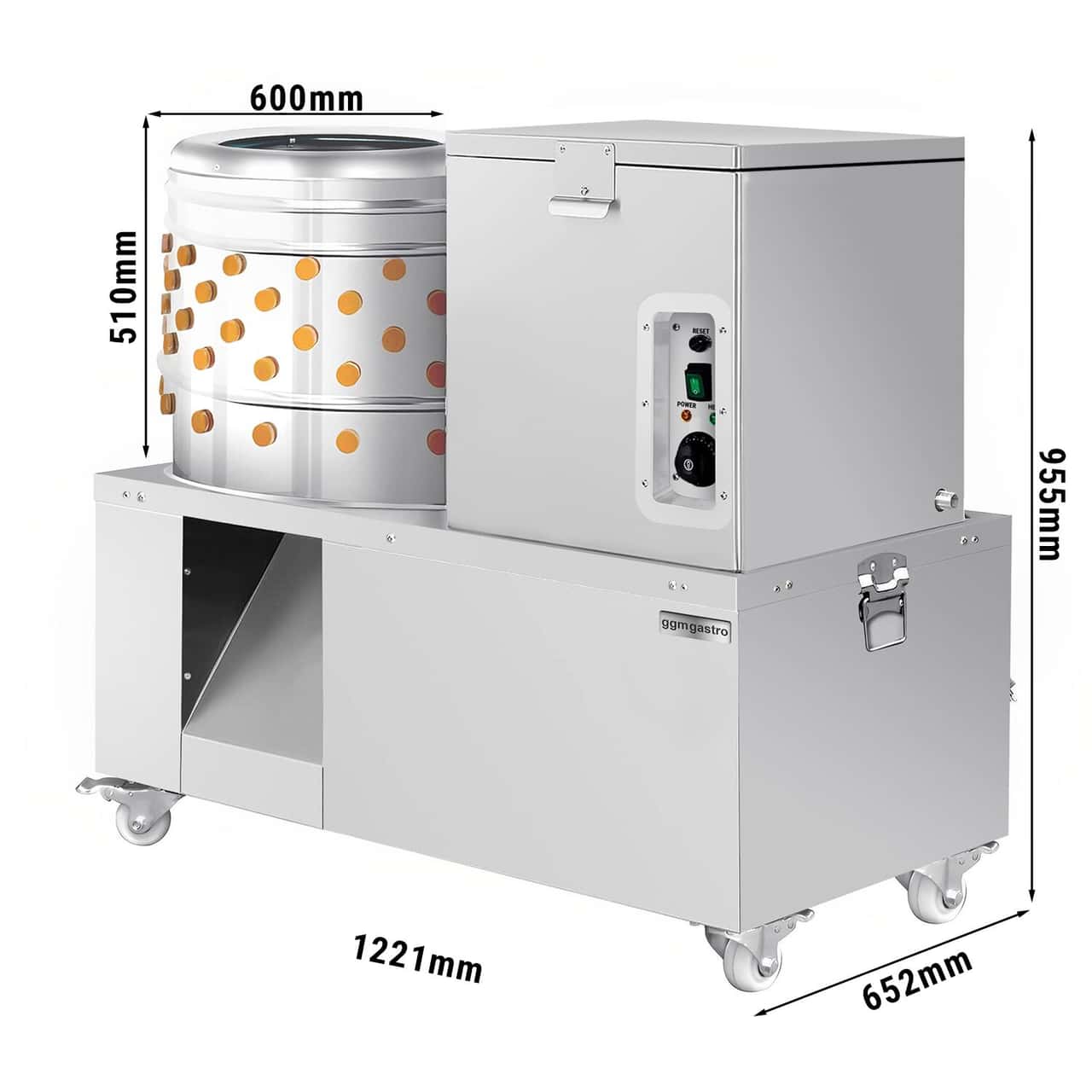 2-in-1 Rupfmaschine und Brühkessel für Geflügel - Trommel  Ø 60 cm