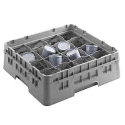 CAMBRO | CAMRACK® - Mycí koš na šálky 1/1 s 16 přihrádkami - 500x500mm - šedý