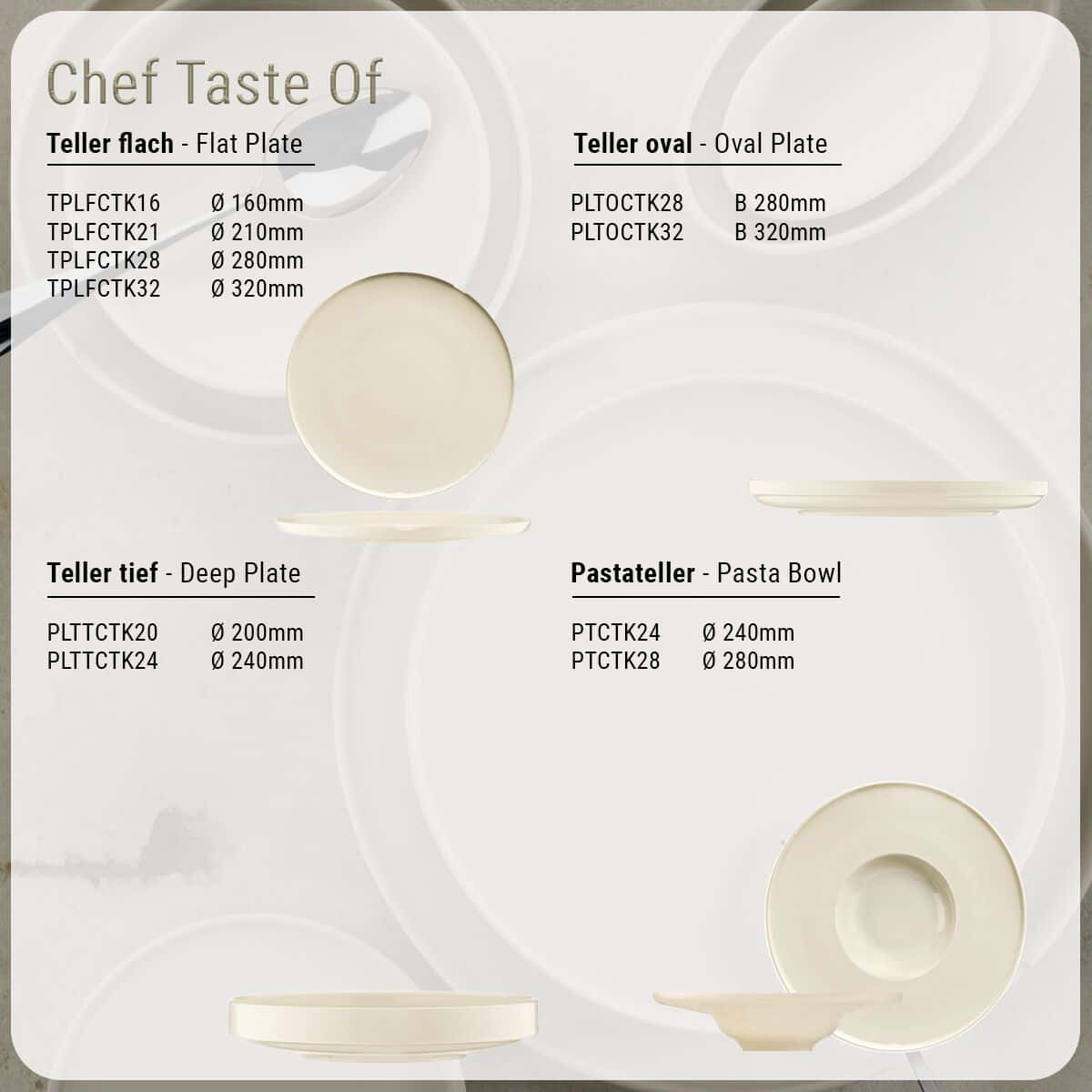 (12 Stück) CHEF TASTE OF - Teller/ Platte flach - Ø 28 cm