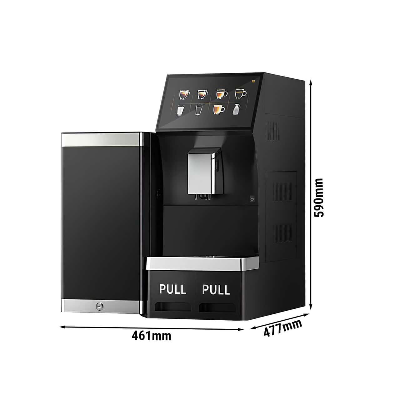 Kaffeevollautomat - 1,3 kW - 10 Zoll Touchscreen - inkl. Milchkühlschrank