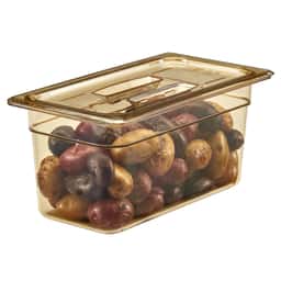 (6 kusů) CAMBRO | H-PAN™ Tepelně odolné ploché kryty GN 1/3 - s úchytem - jantar