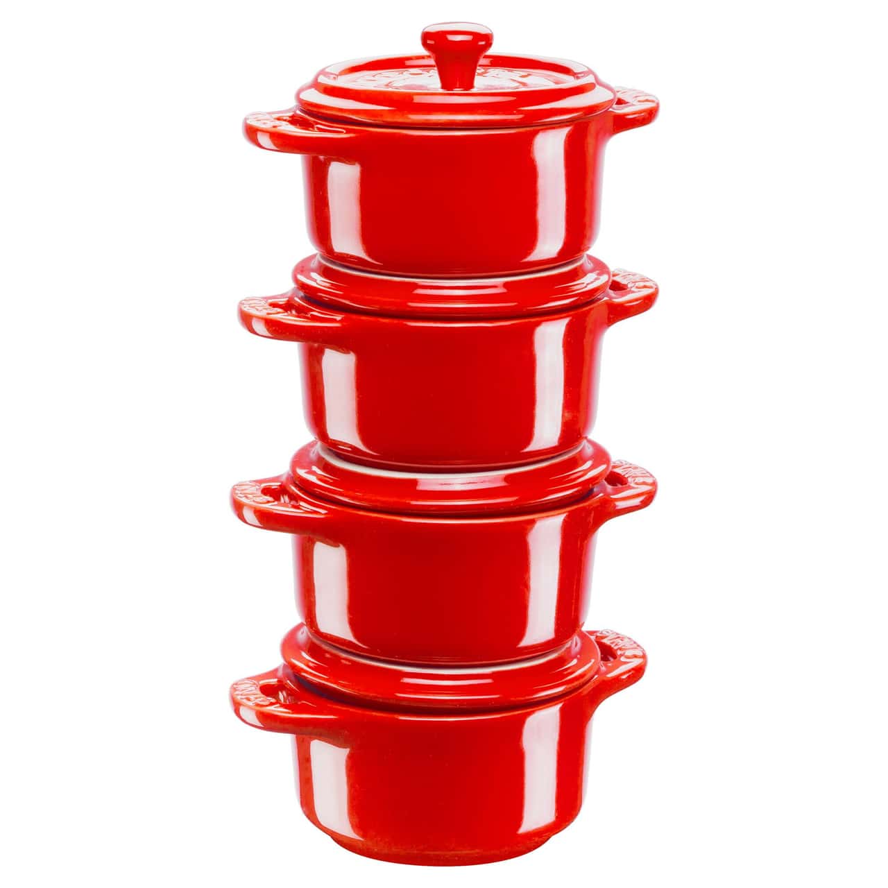 STAUB | CERAMIQUE - Cocotte Set- 4-tlg - Ø 100mm - Keramik - Kirsch-Rot