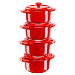 STAUB | CERAMIQUE - Cocotte Set- 4-tlg - Ø 100mm - Keramik - Kirsch-Rot