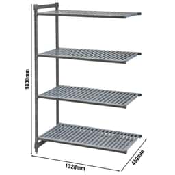 CAMBRO | Camshelving® - Basics Plus Anbauregal - mit geschlitzten Regalböden