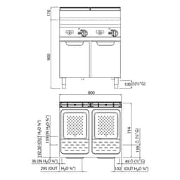 Gas Nudelkocher - 60 Liter - 20 kW