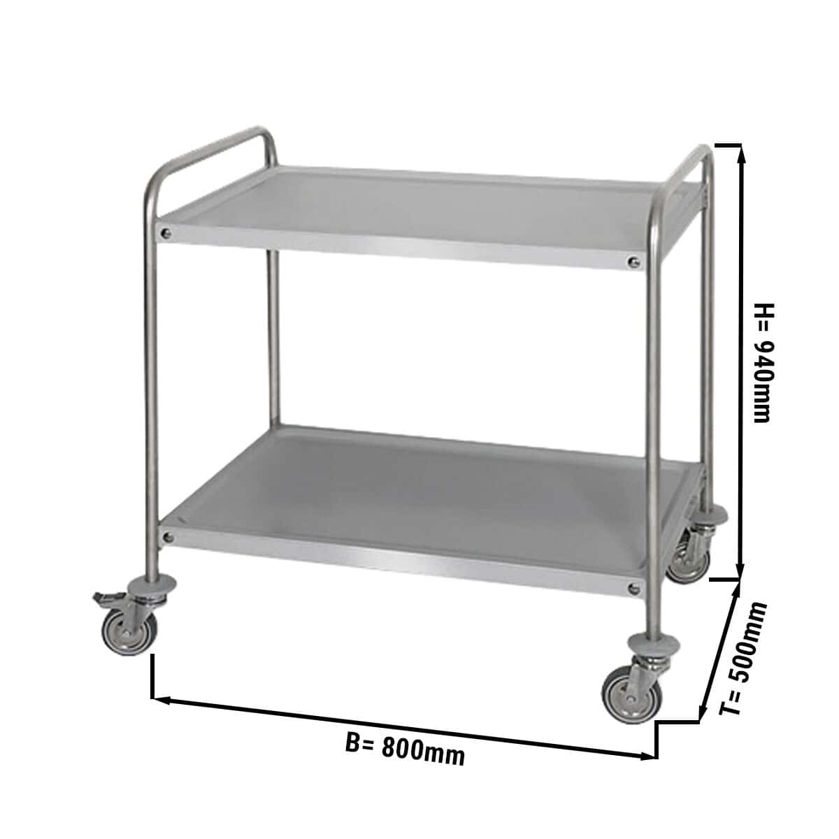 Servierwagen - 800x500mm - mit 2 Abstellflächen