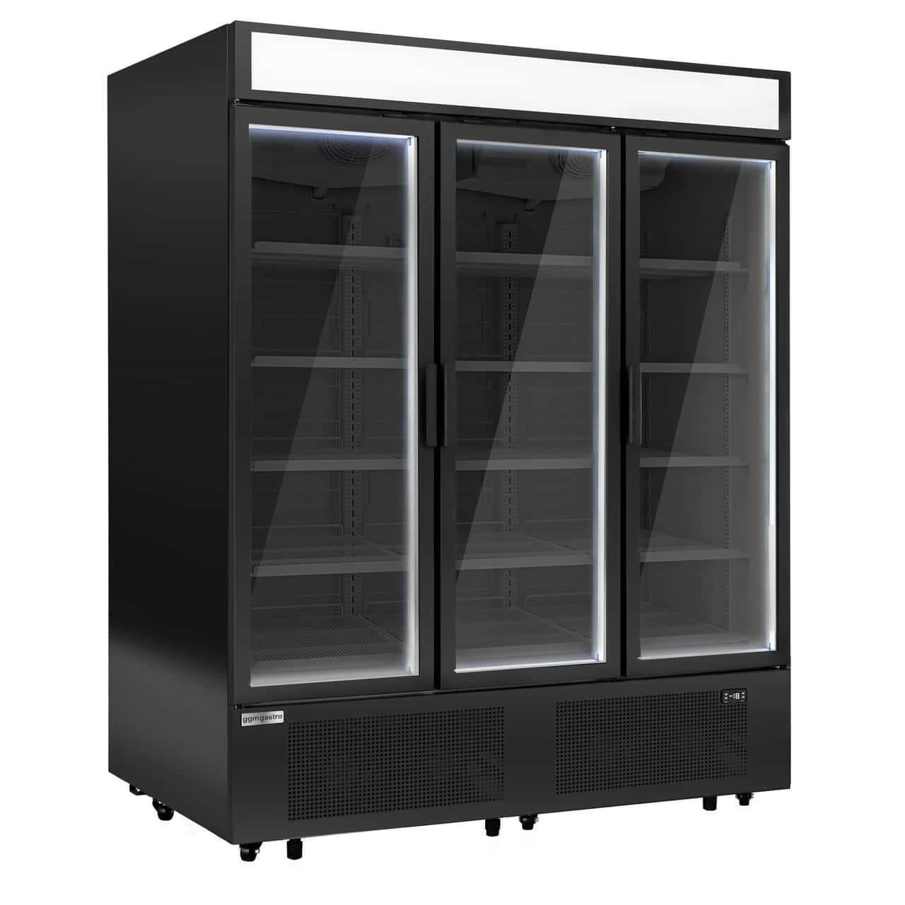 Tiefkühlschrank - 1600mm - von -18 bis -23 °C - mit isolierten Glastüren - 4 Ablagen