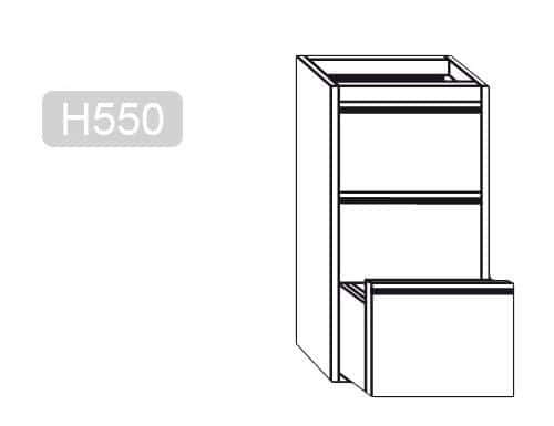 Schubladenblock PREMIUM - 3 Schubladen - Unterbaumodul 400x560mm - für ATK 600mm tief