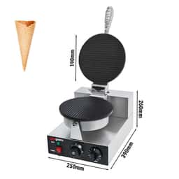 Waffeleisen - Einzeln - 1,3kW - für Eishörnchen - Ø 190mm